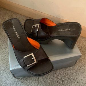 Nine West brown wedge sandals